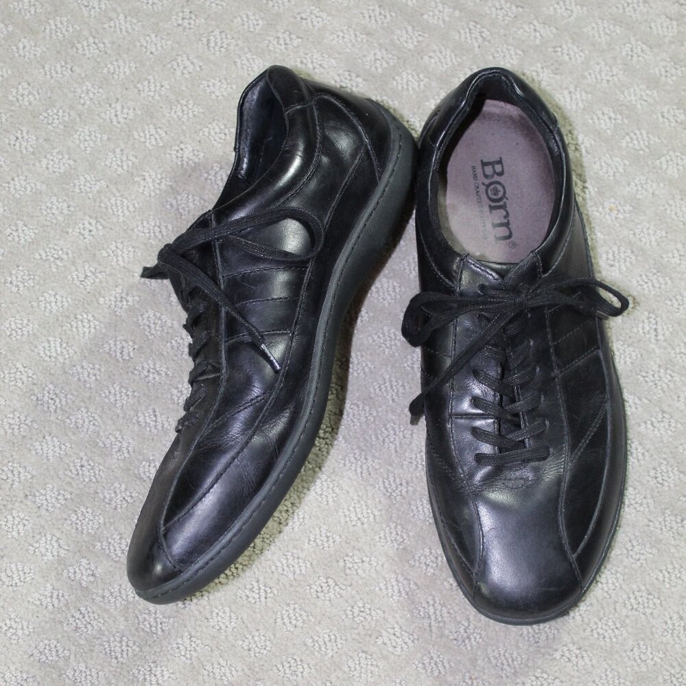 Born Black Men's Sz 10.5M Leather Sneakers EUC